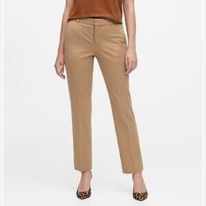 Banana Republic, Ryan Slim Straight-Fit Flannel Ankle Pant in Camel-Women's SZ 8